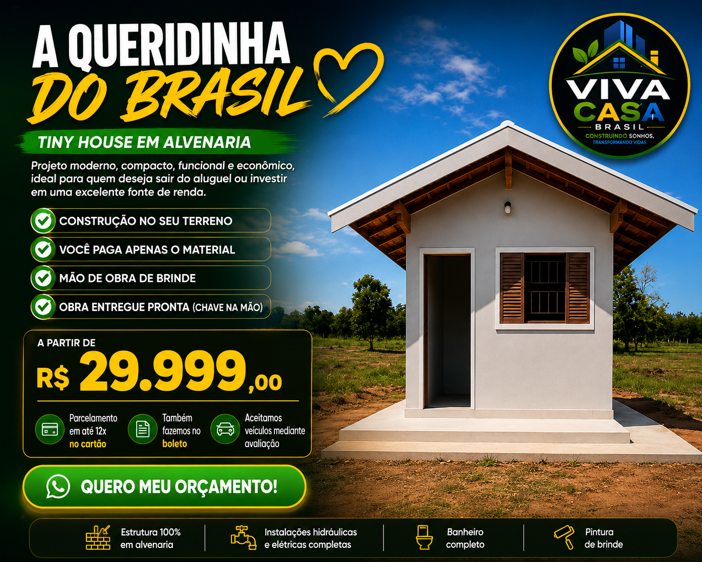 Lançamento Viva Casa Brasil – Projeto residencial acessível com arquitetura contemporânea e espaço otimizado